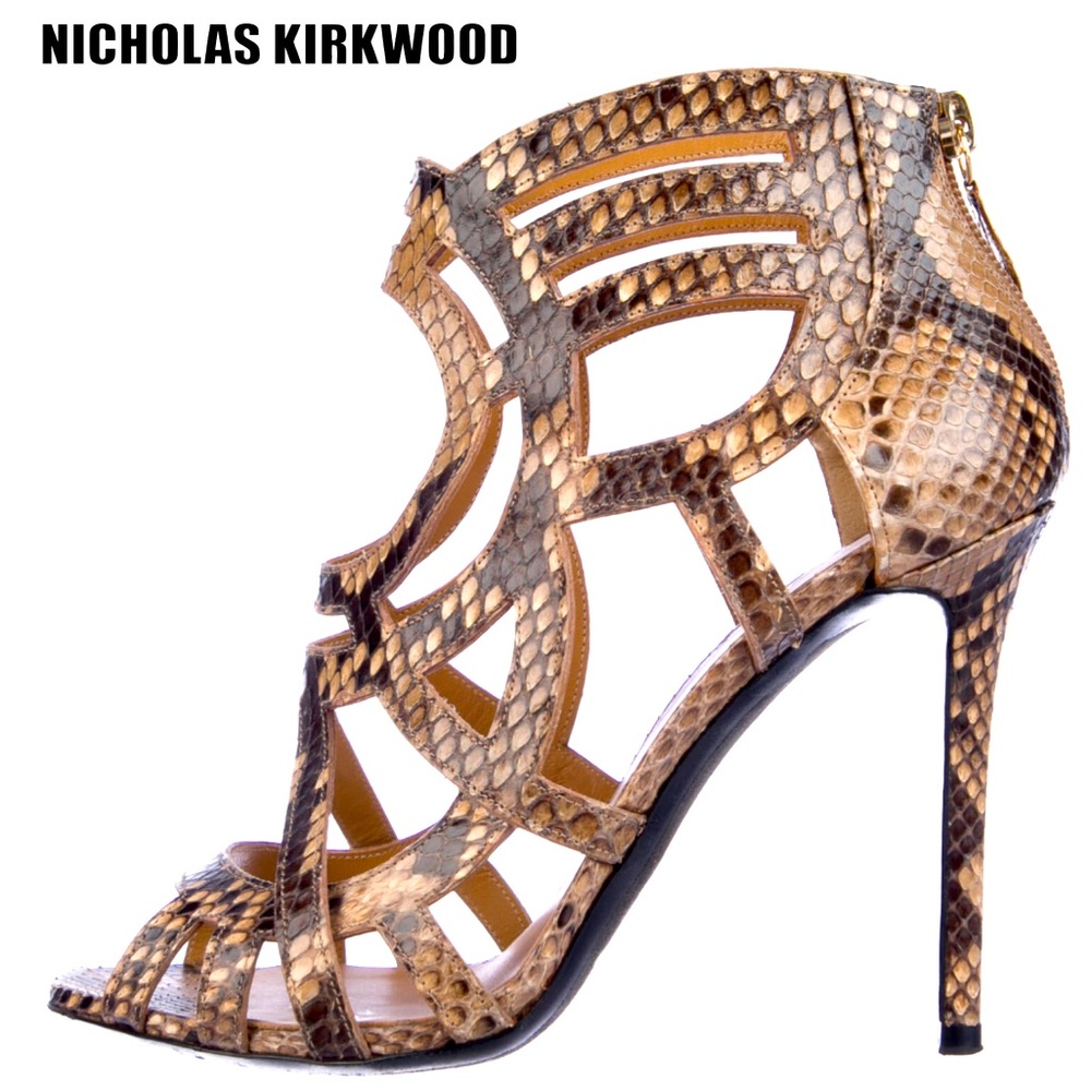 Nikolas Kirkwood Snakeskin Sandals 36.5